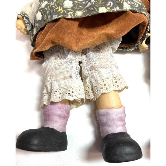 Vtg Hummel Goebel Style Hansel Gretel String Jointed Porcelain Dolls Bisque 11” - Picture 5 of 13